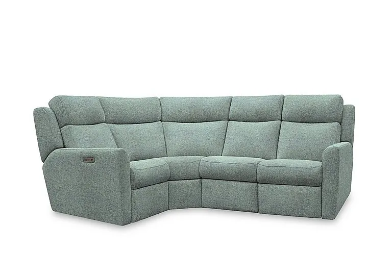 Wren Small Fabric Power Recliner Left Hand Facing Corner Sofa with Power Headrests and Power Lumbar - Dapple Kingfisher