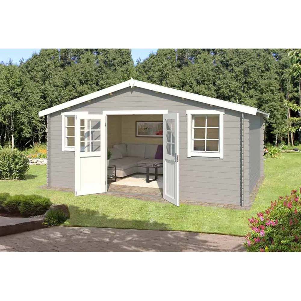 Lasita Maja Ltd Udo 380-Log Cabin, Garden Room, Home Office - L522.4xW400xH256.5 cm in Light Tan 5