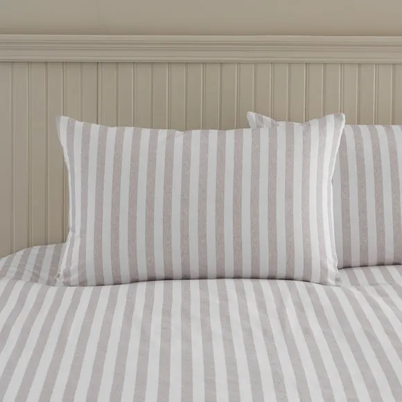 Durham Textured Stripe 100% Cotton Duvet Cover & Pillowcase Set 5