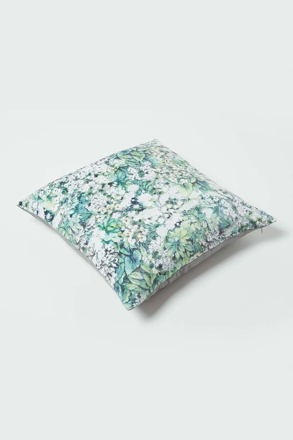 Homescapes Floral Garden Green Velvet Cushion 46 x 46 cm 5