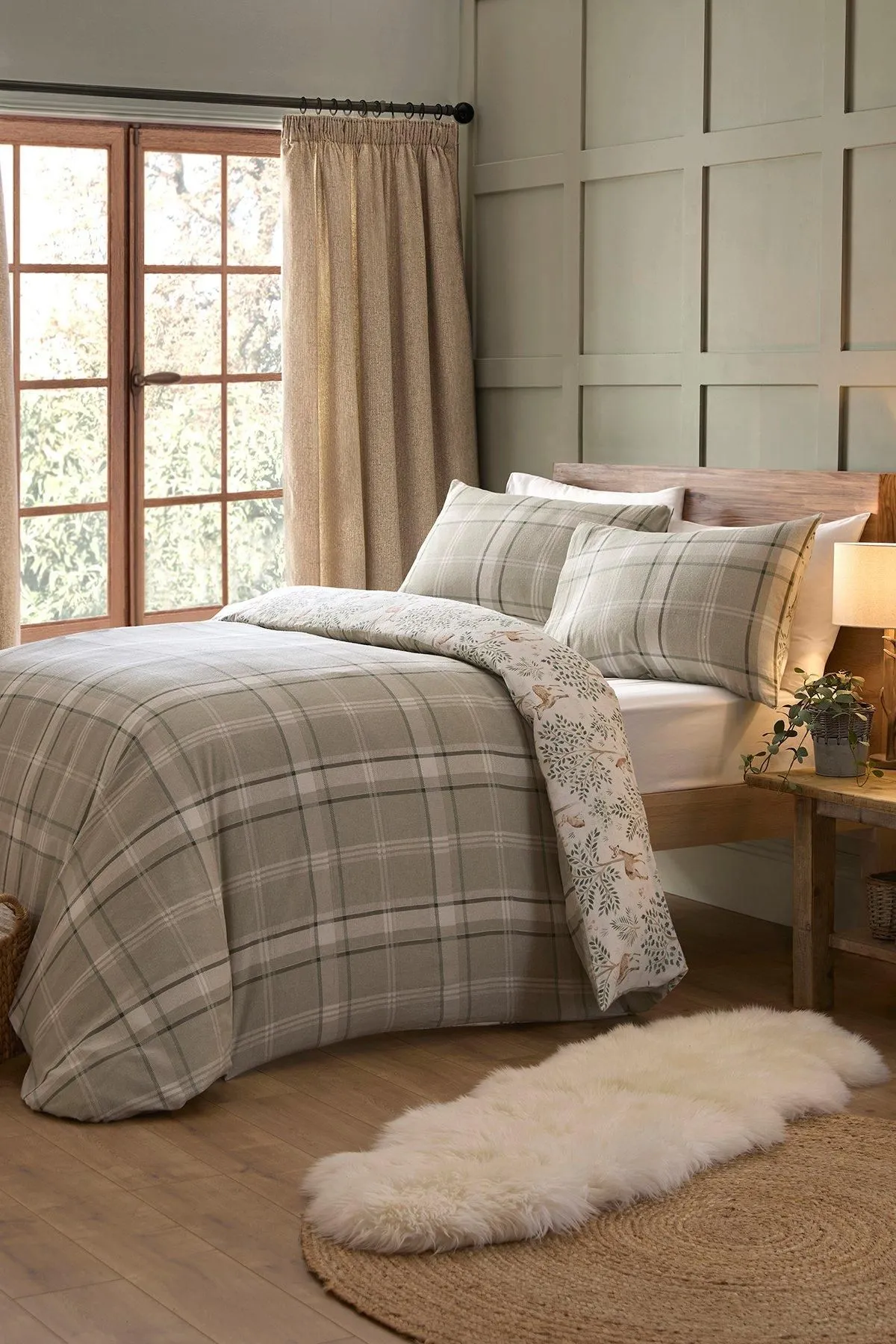Dreams & Drapes 'Forest Animals' 100% Brushed Cotton Duvet Cover Set in Natural 4