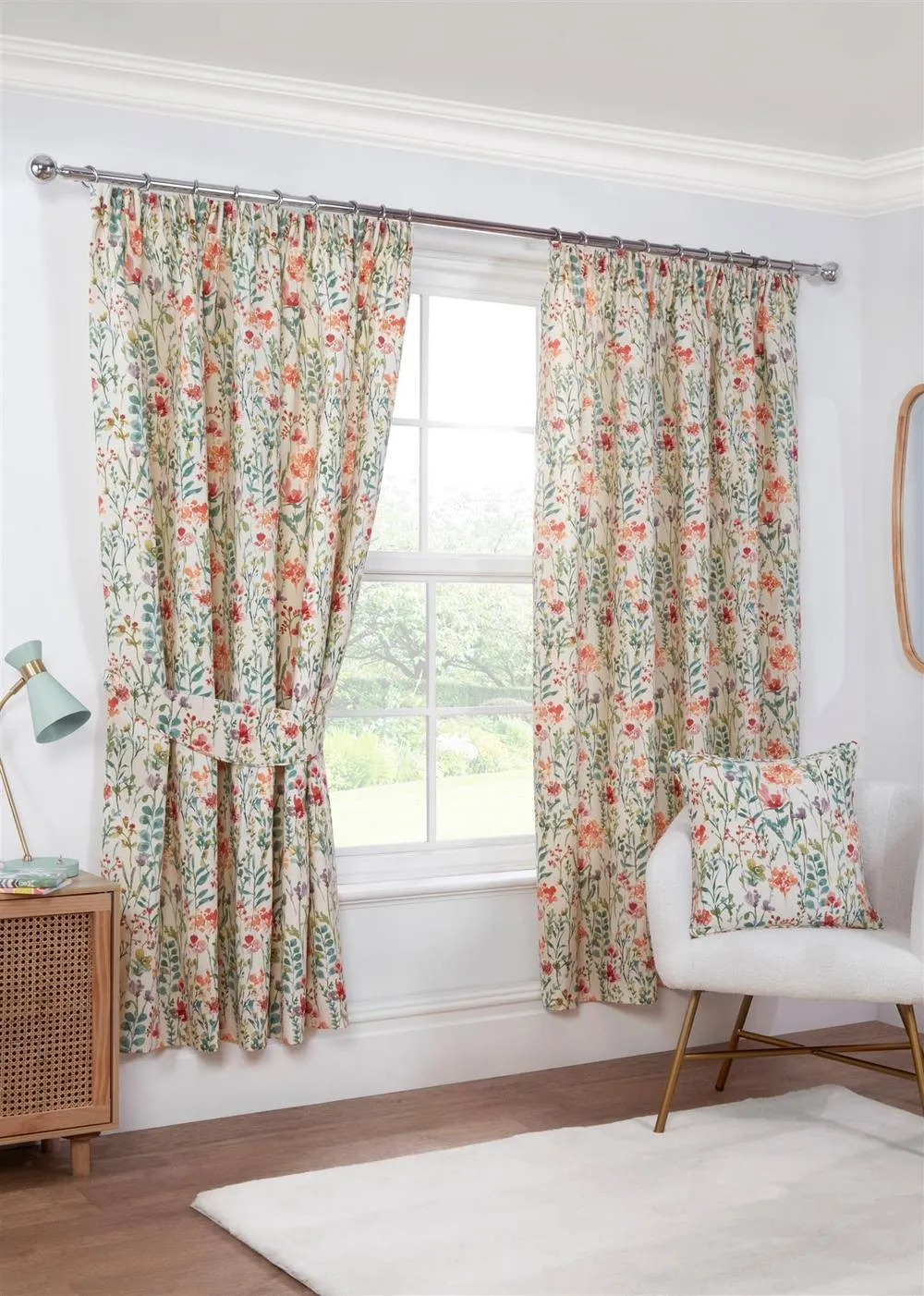 Sundour Amaryllis Pencil Pleat Curtains in Cream