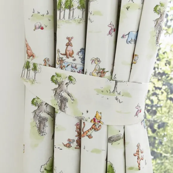 Disney Winnie the Pooh Watercolour Cotton Blackout Eyelet Curtains 4