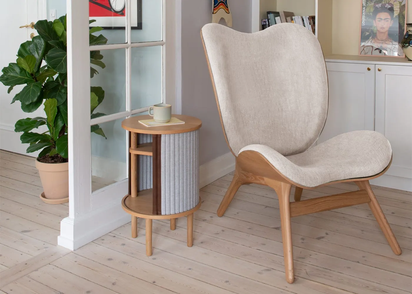 Umage A Conversation Piece Tall Lounge Chair in Oak and Sugar Brown 3