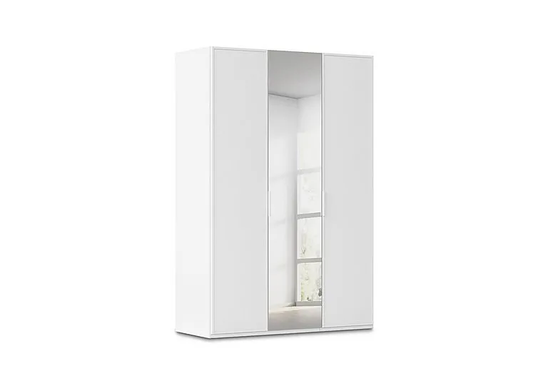 Cadre 151cm 3 Door Hinged Wardrobe with 1 Mirror Door - Alpine White