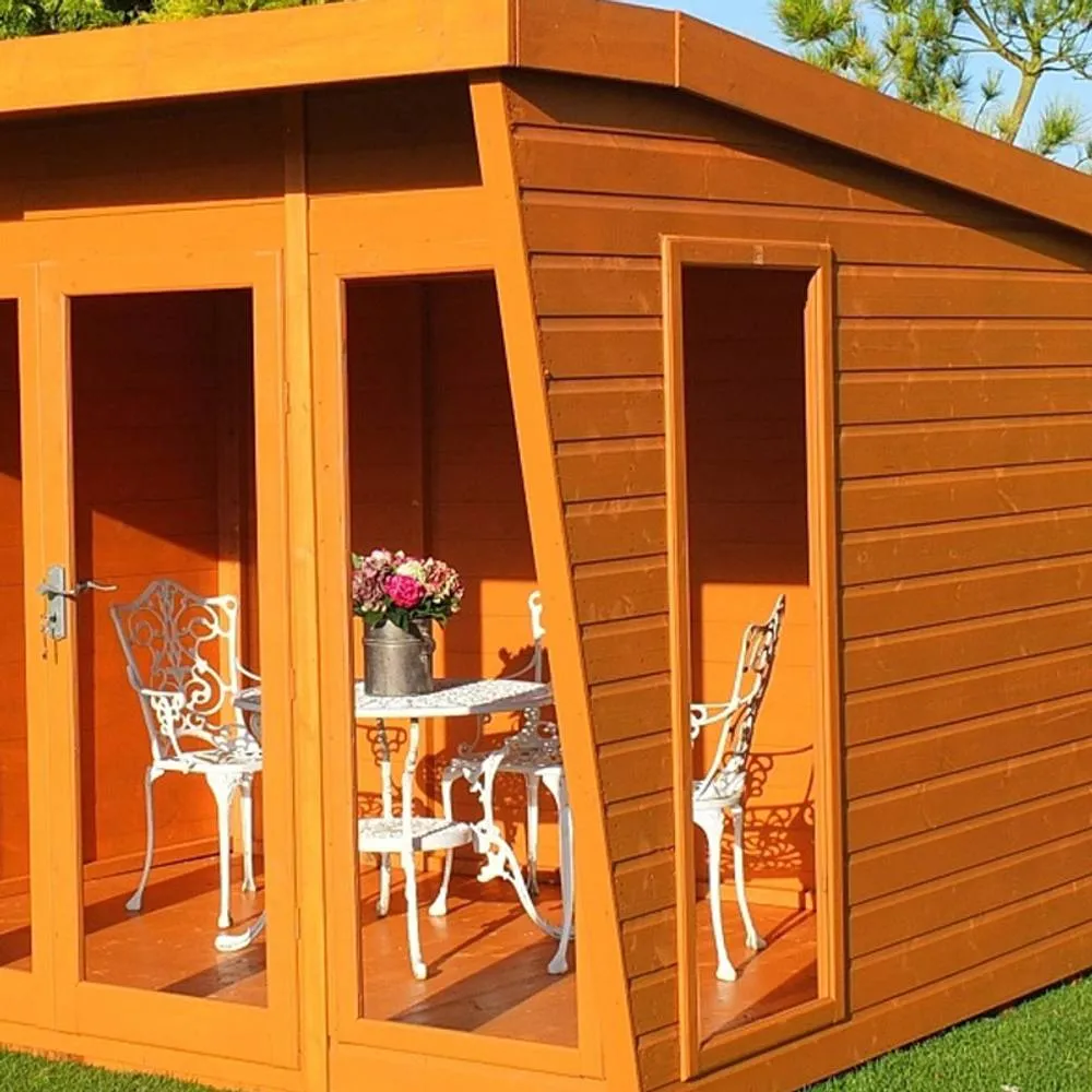 Shires Highclere Shiplap Summerhouse Garden Sun Room Approx 10 x 8 Feet in Brown 2