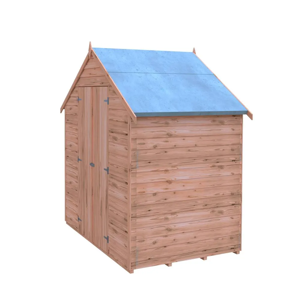 Shires 4 x 6 Feet Overlap Double Door Garden Shed - Dip Treated in Brown 3