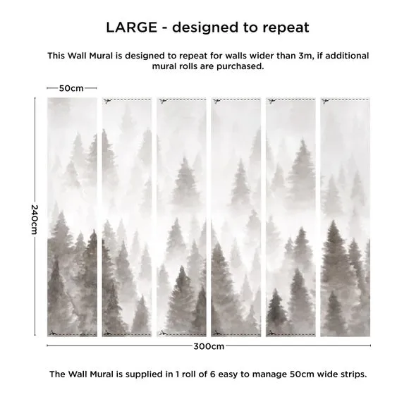 Pine Forest Wall Mural 3