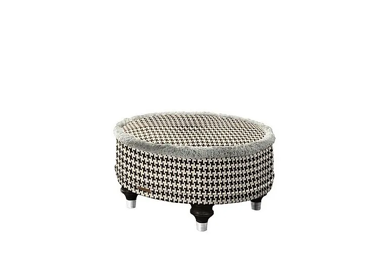 Princeton Ruched Round Footstool