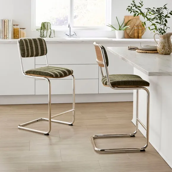 Draper Cantilever Barstool, Textured Weave 2
