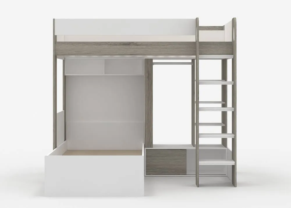 Flair Hampton L Shape Bunk Bed with Wardrobe in Grey 3