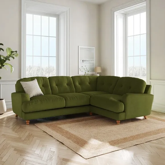 Martha Matte Plush Velvet Full Corner Sofa 1