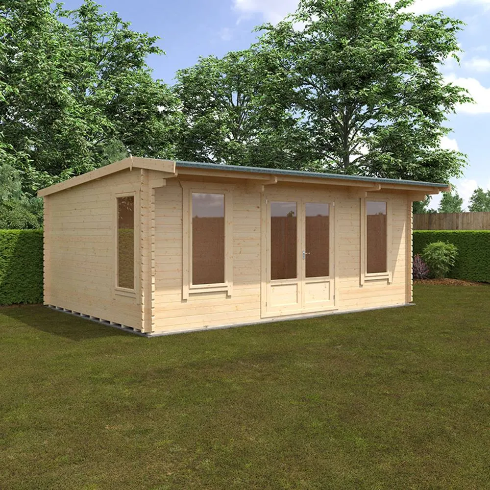 Buttercup Farm 20x14 The Jacob 44mm Cabin - L595 x W415 x H247 cm in Natural 2