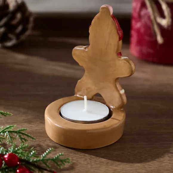 Gingerbread Boy Ceramic Tealight Holder 2