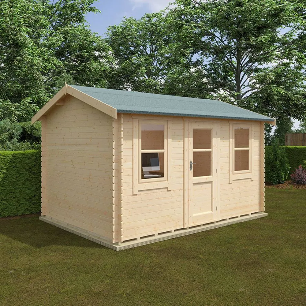 Buttercup Farm 14x10 The Skipton 28mm Cabin - L415 x W295 x H272.6 cm in Natural 4