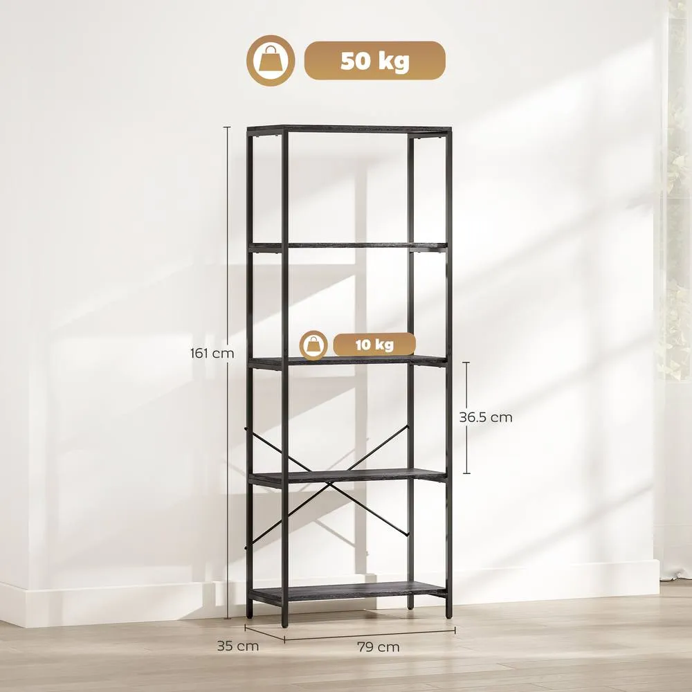 HOMCOM Modern Bookshelf, Freestanding Bookcase in Grey 3