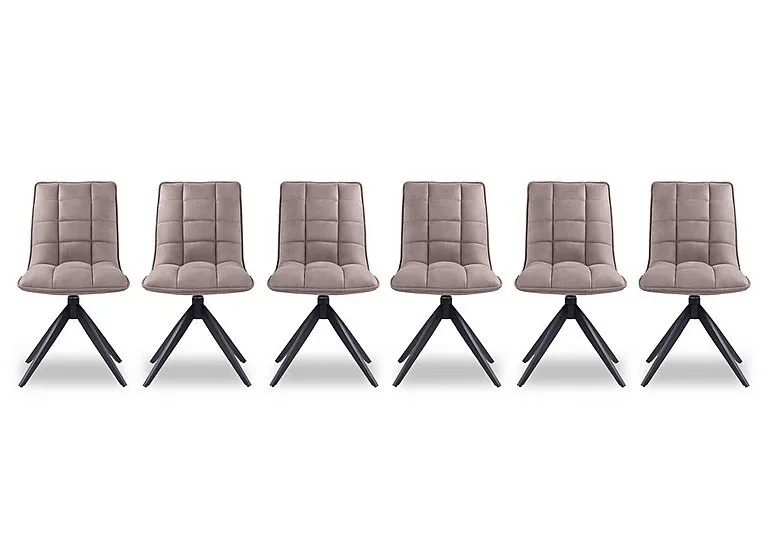 Luno Set of 6 Swivel Dining Chairs