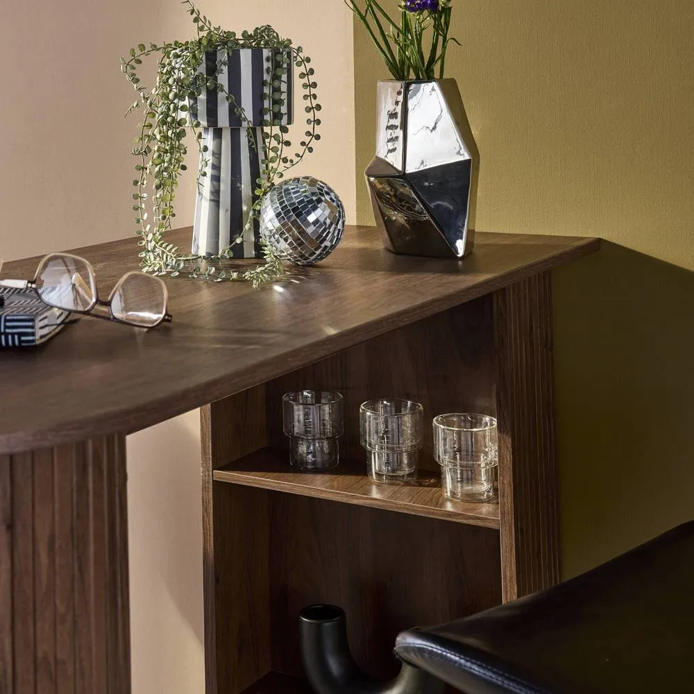 sweeek Bar table, high kitchen table with wooden decor & storage in Dark Brown 5