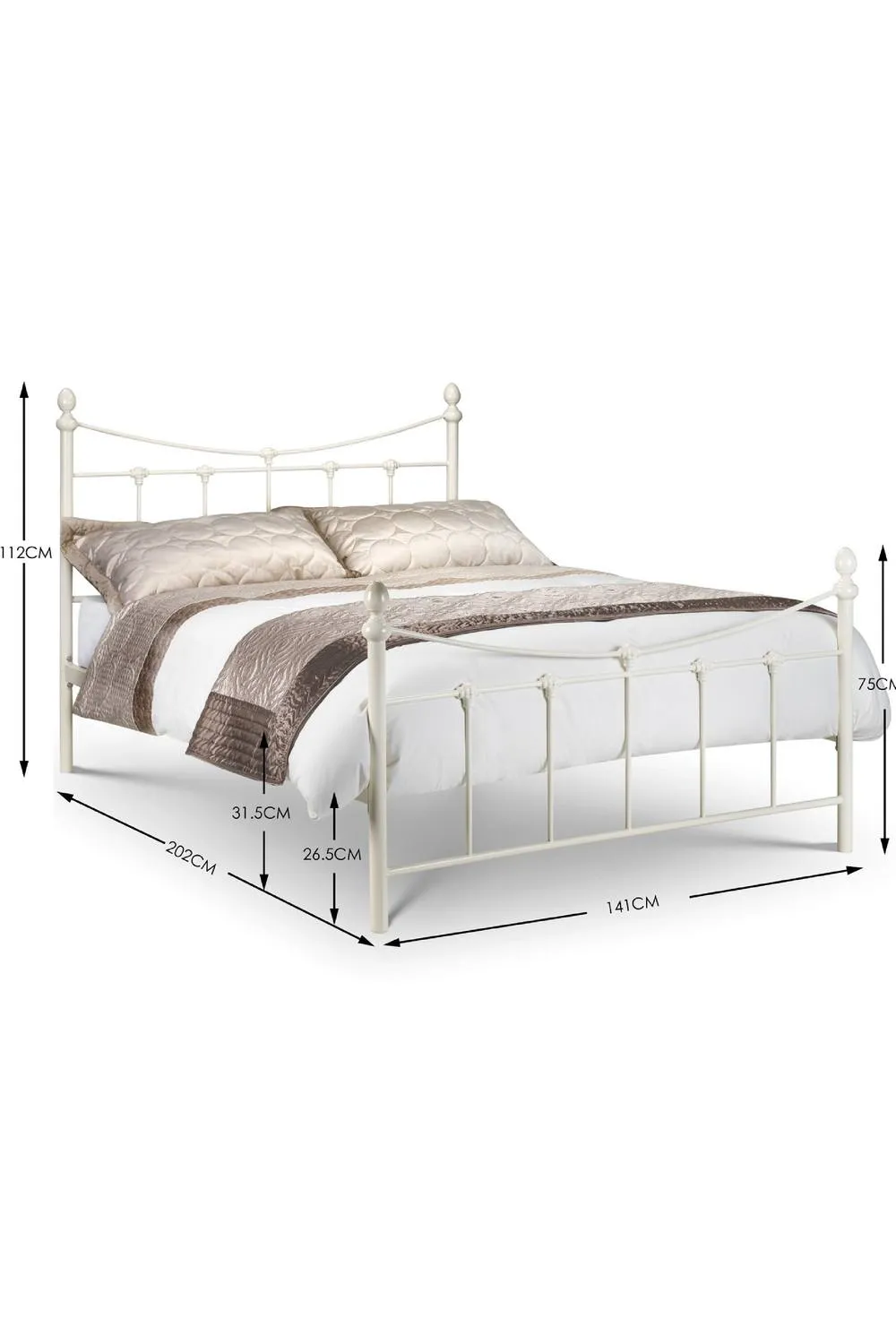 Julian Bowen Rebecca Metal Bed in White 3