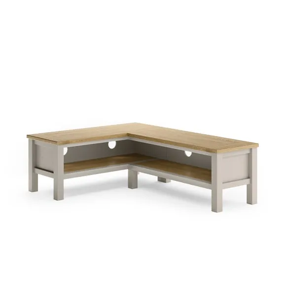 Olney Open Corner TV Unit for TVs up to 55", Stone 6