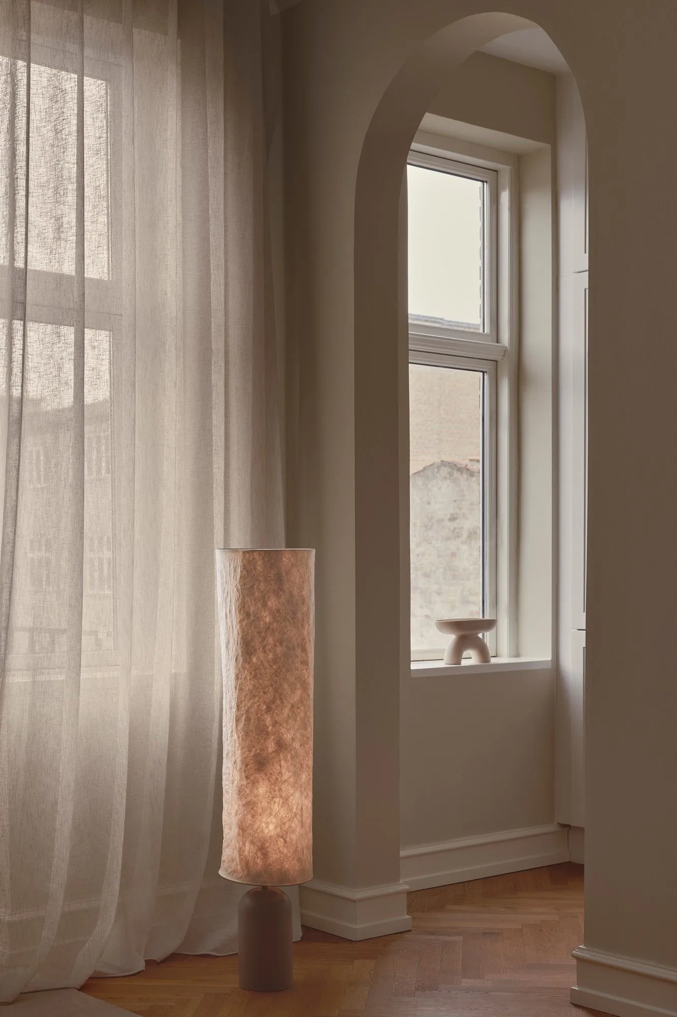 Nordlux Talli Floor Lamp Brown Tyvek Livingroom E27 Switch 6