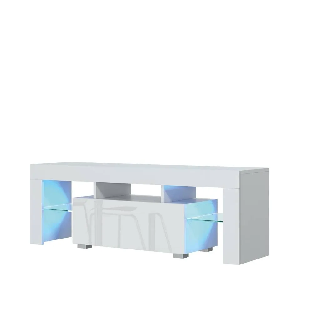 Creative Furniture Floe TV Unit 130cm - White with Gloss Doors 6