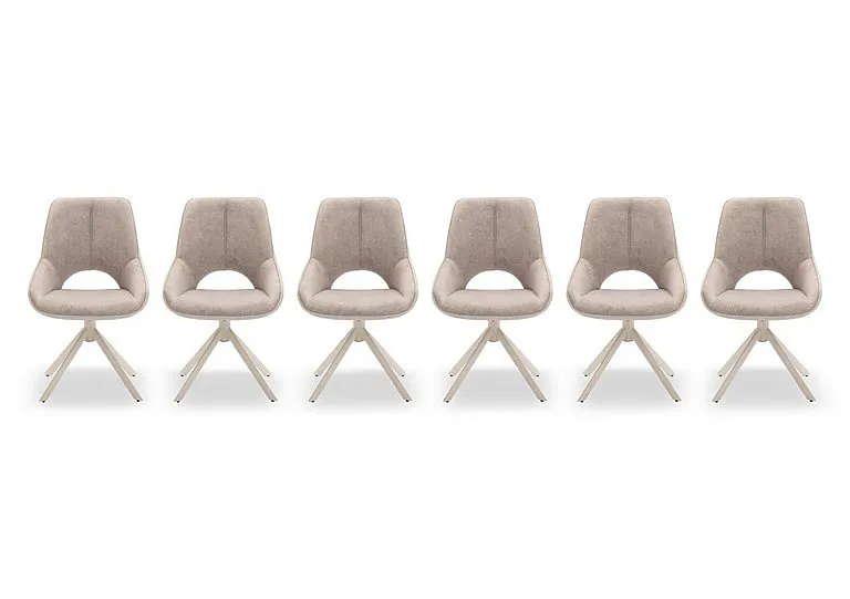 Tino Set of 6 Two Tone Swivel Dining Chairs