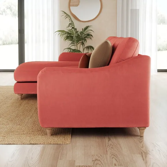 Hattie Matte Plush Velvet Corner Chaise Sofa 2