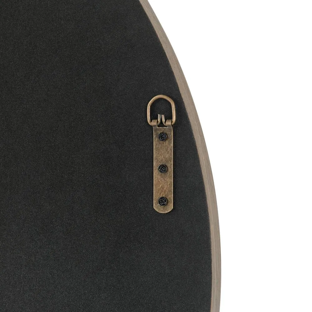 FurnitureboxUK Inga Walnut Wood Medium Round 80cm Wall Mirror 5
