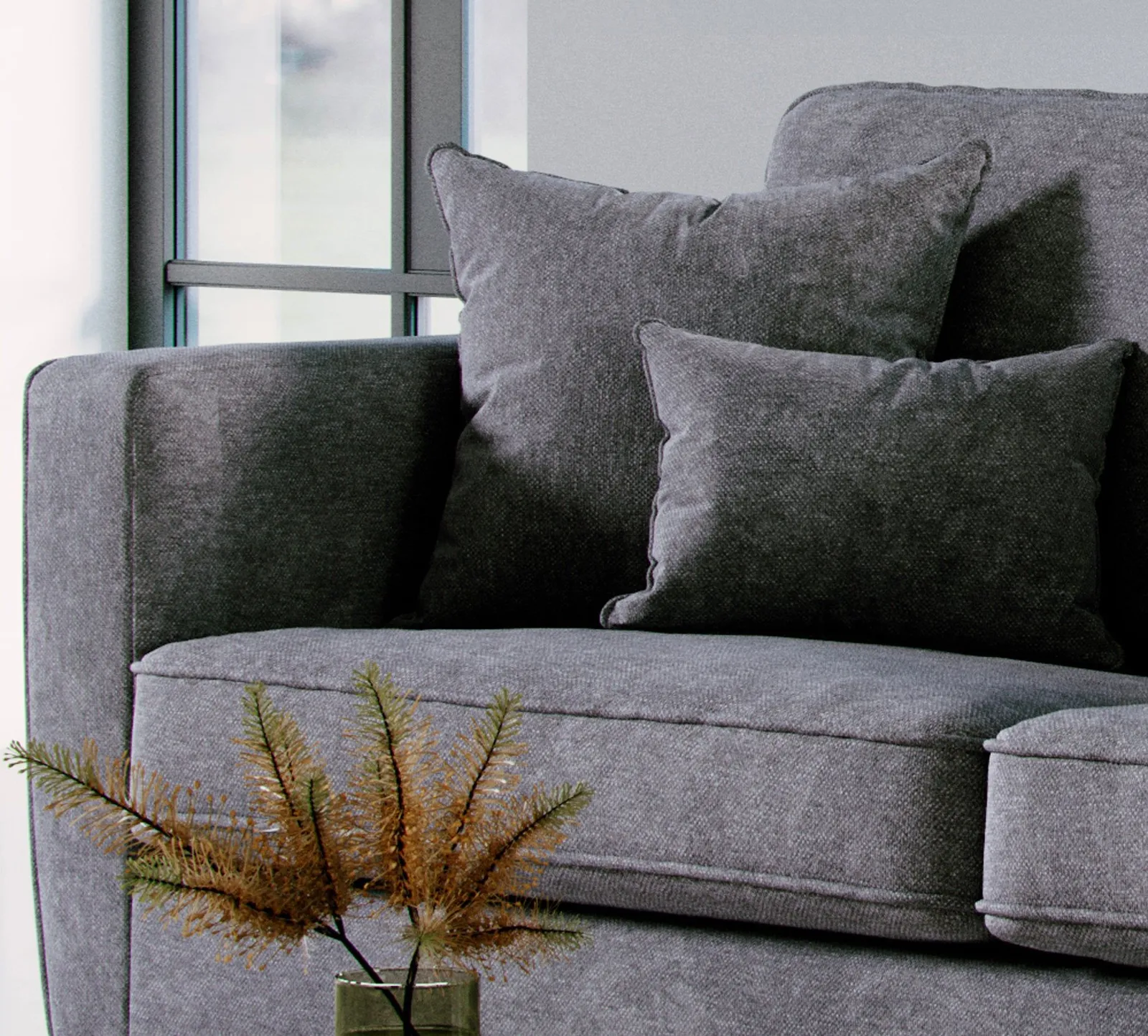The Great Sofa Company Jackson 2 Seater Chenille Sofa in Grey 4