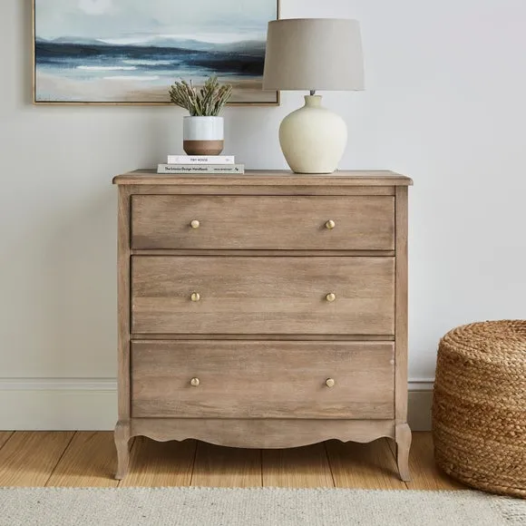 Giselle 3 Drawer Chest, Mango Wood 1