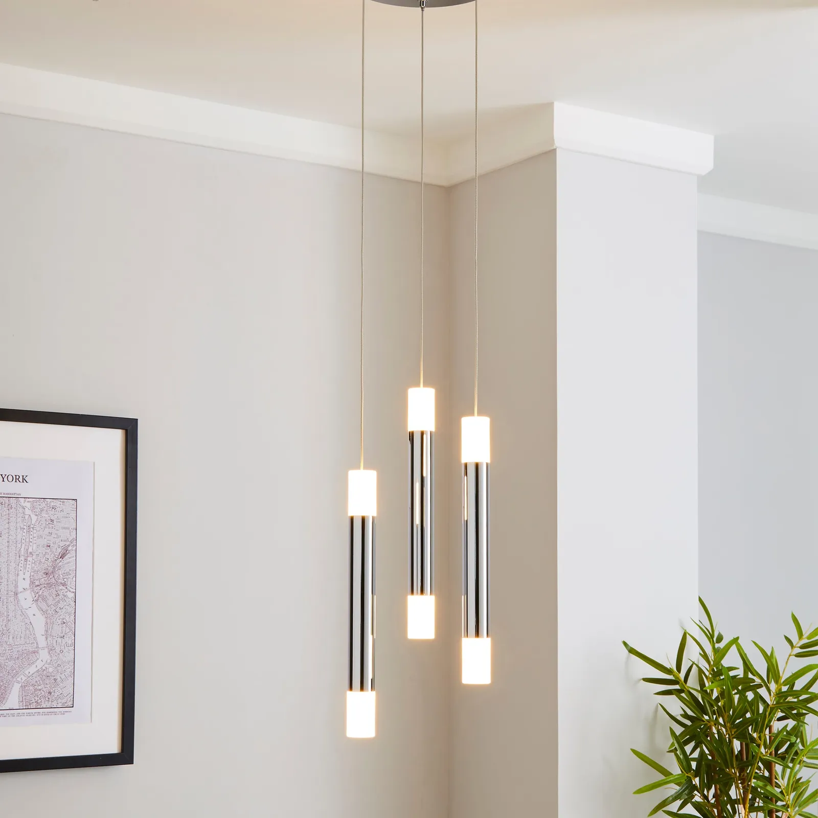 Zarah 3 Light Integrated LED Cluster Ceiling Fitting Silver