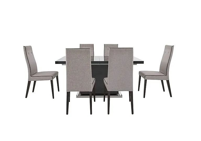 St Moritz Extending Dining Table and 6 Fabric Chairs
