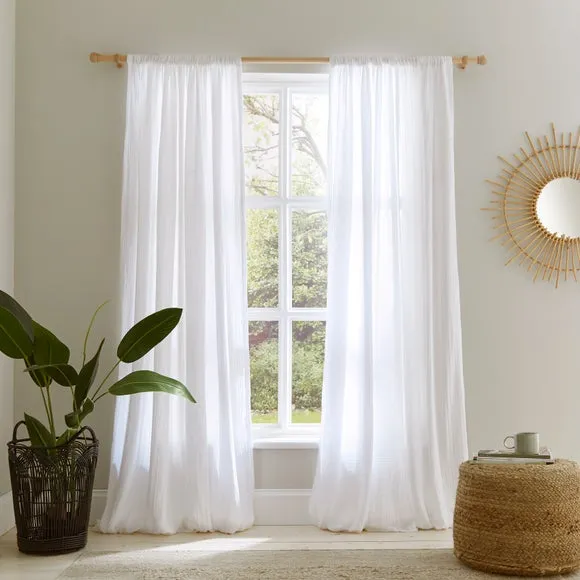 Cotton Muslin Slot Top Curtains 2
