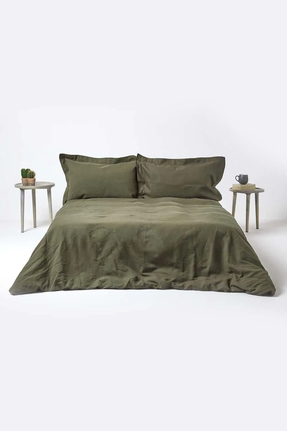 Homescapes Linen Oxford Pillowcase, King in Khaki 5
