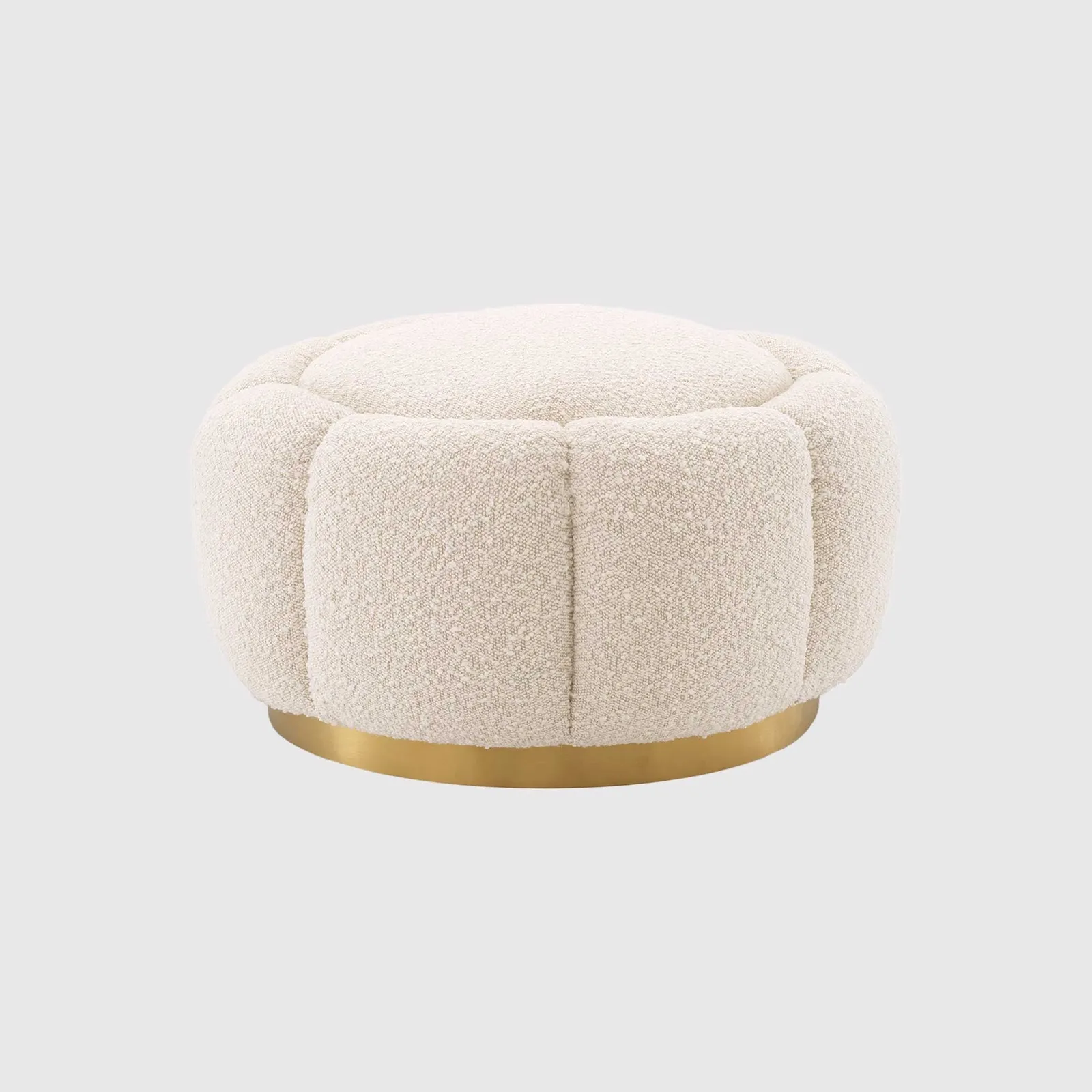 Eichholtz Ottoman Inger Boucl Cream, White Boucle | Barker & Stonehouse
