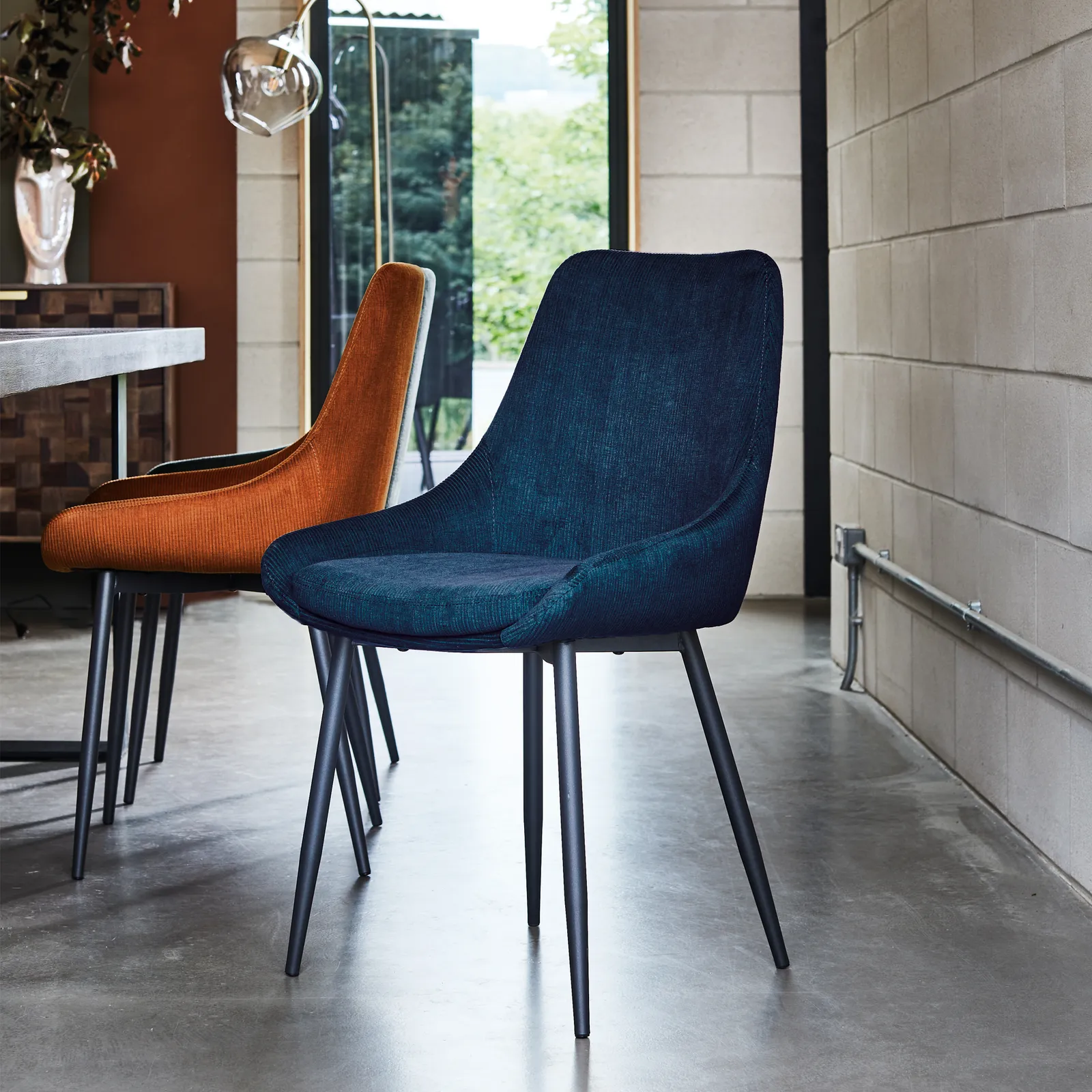 Emmett Dining Chair, Blue Fabric | Barker & Stonehouse 3