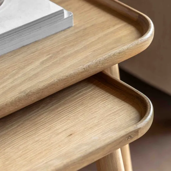 Kalia Nest of Side Tables, Oak Effect 2