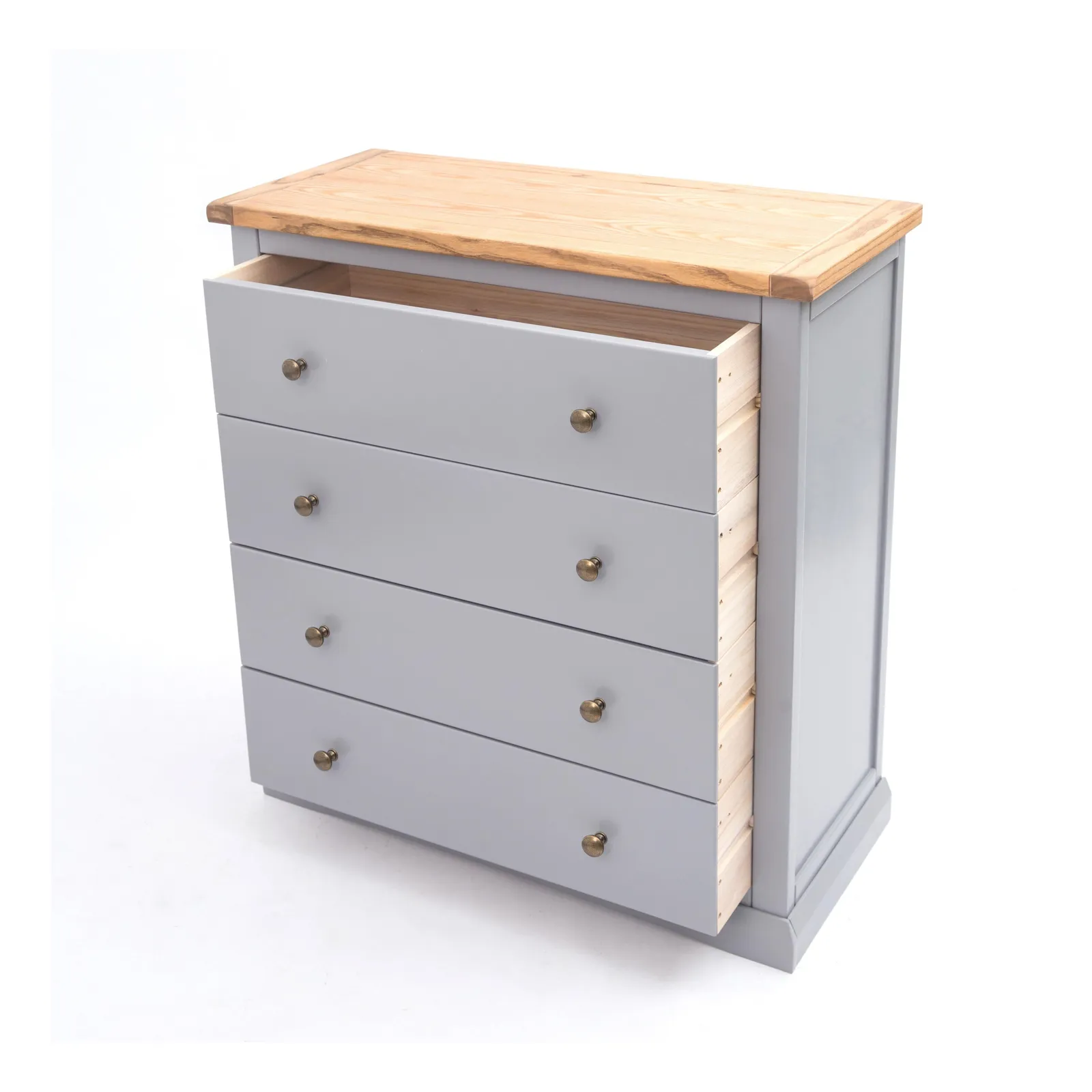 Cabinet Bits Rocca 4 Drawer Chest of Drawers Brass Knob in Grey 4