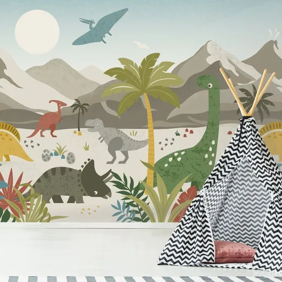 Dino Walk Wall Mural 1