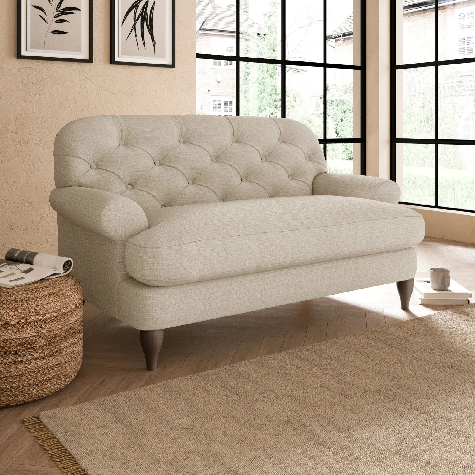 Canterbury Textured Weave Snuggle Chair Brown