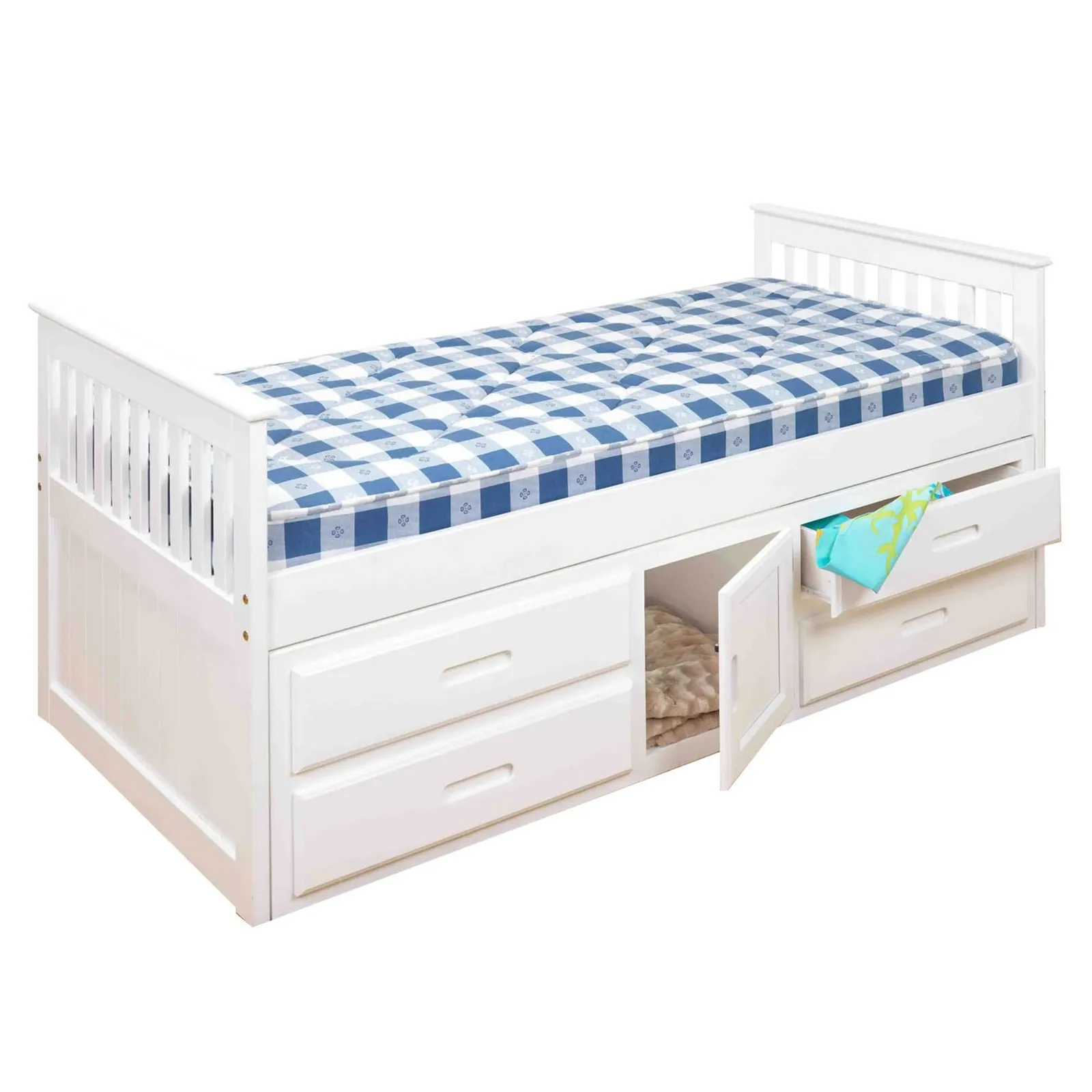 Captains White Storage Bedstead White