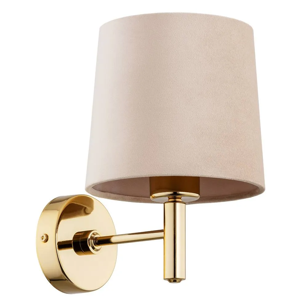 Netlighting Ponte Plus Wall Lamp With Shade Beige Dark Brass Steel 2