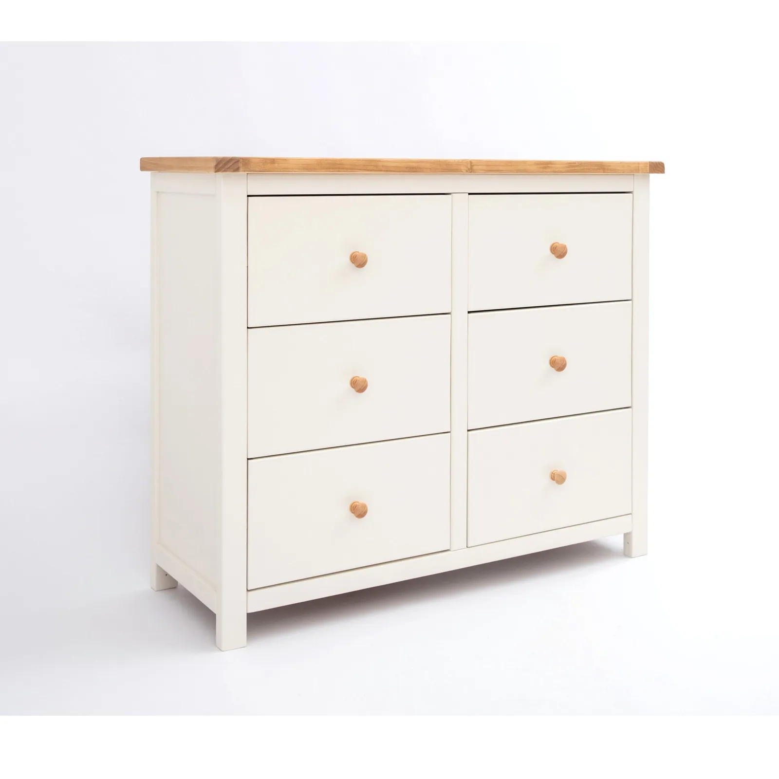 Cabinet Bits Maggiori 6 Drawer Chest of Drawers Wood Knob in Off-White 2