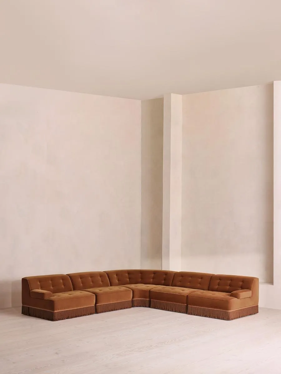 Elowen Modular Sofa, Corner Sofa, Velvet, Cinnamon