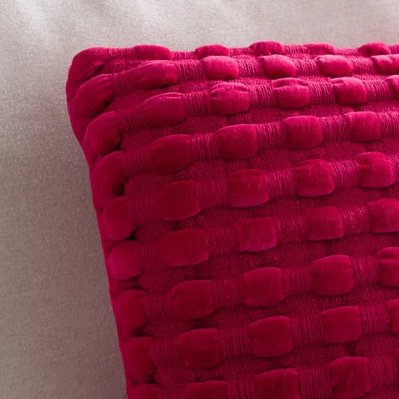 Velvet Looped Square Cushion 6