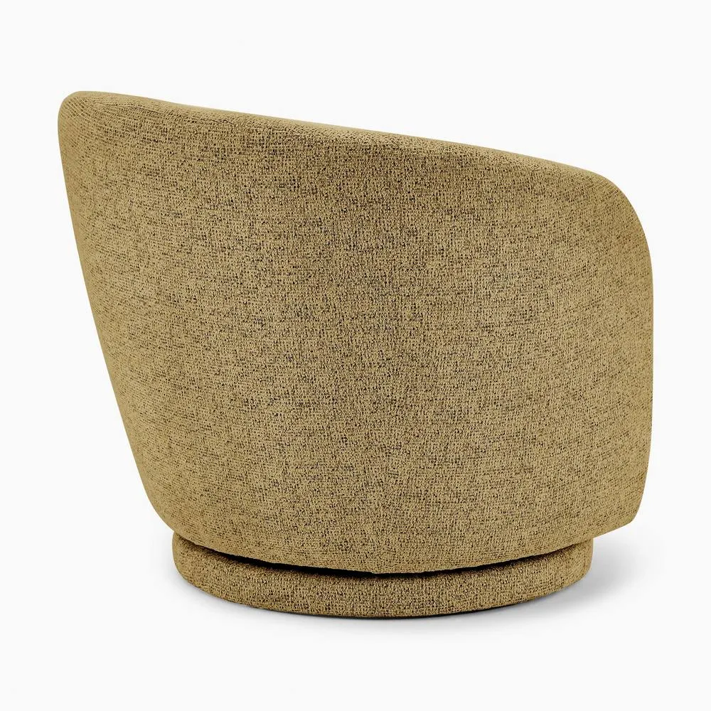 FurnitureboxUK Romilly Fabric Swivel Accent Tub Chair in Yellow 6