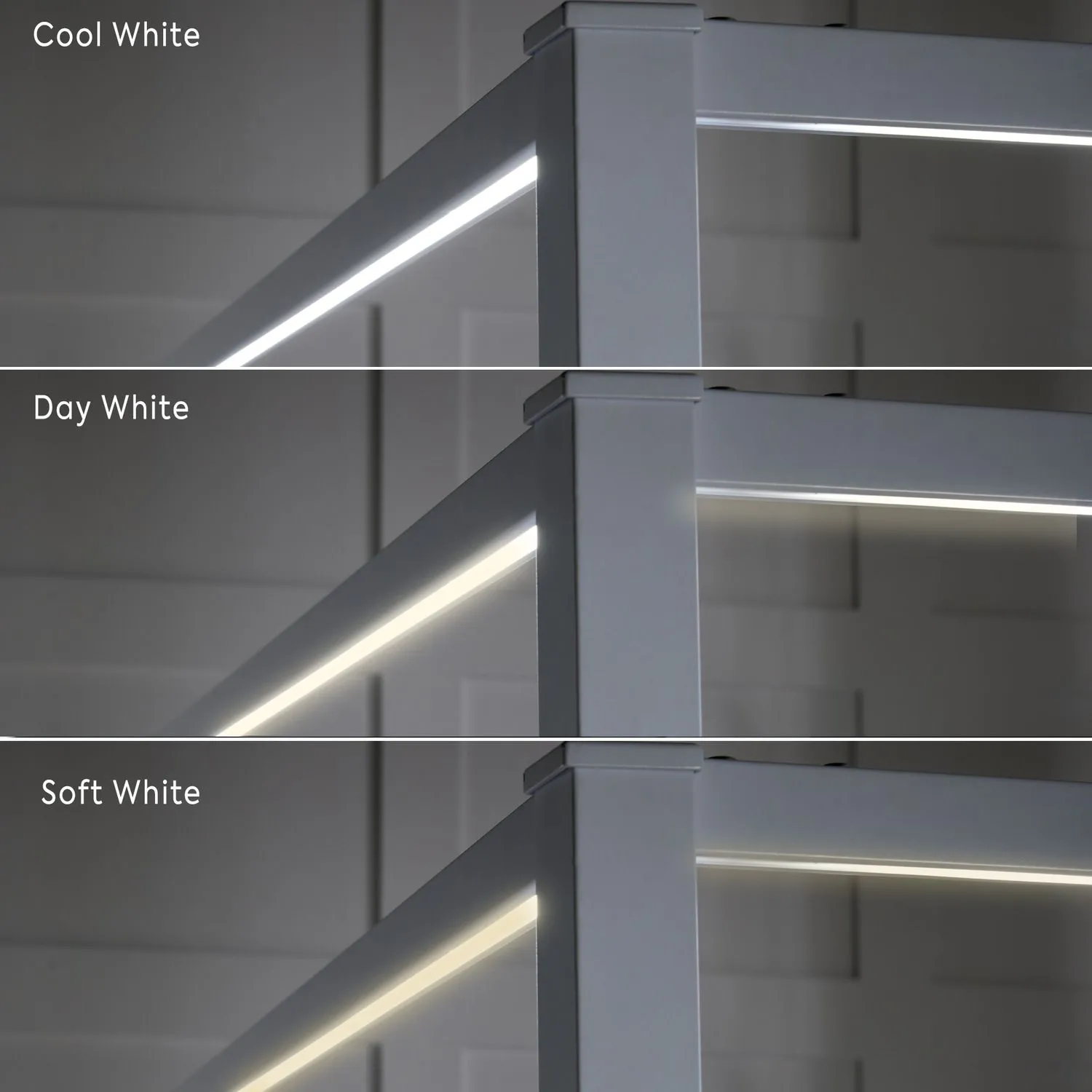 X Rocker Fern Four Poster Bed, Metal Bed Frame with LED Lighting in White 3