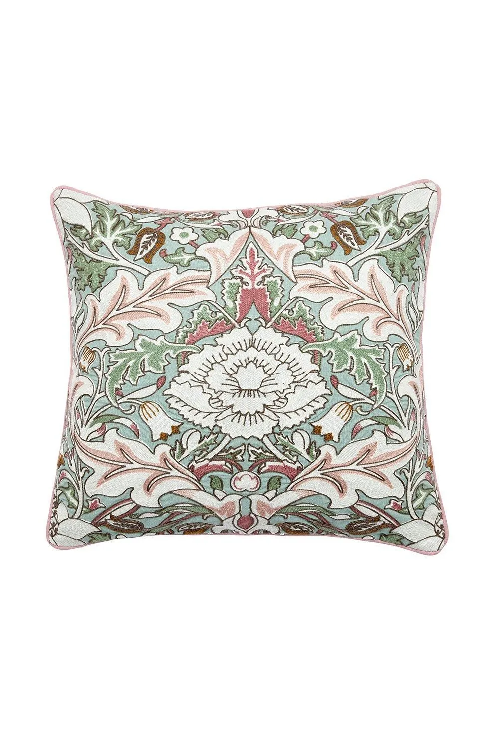 Morris & Co 'Strawberry Thief - Severne' Cushion 50X50cm in Light Pink