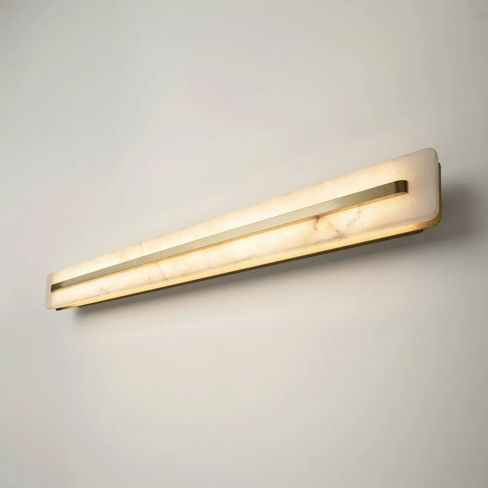 Netlighting Albatre Modern 80cm Wall Lamp Brass 3000K 300lm White Shade in Gold 2